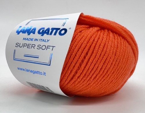 Пряжа Лана Гатто Супер Софт (Lana Gatto Super Soft) 14644 яркий апельсин