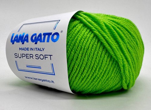 Пряжа Лана Гатто Супер Софт (Lana Gatto Super Soft) 14631 салатовый неон