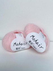 Пряжа Мохер с акрилом цвет светло-розовый