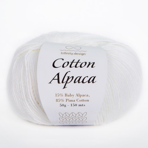 Пряжа Инфинити Коттон Альпака (Infinity Cotton Alpaca) 1002 белый