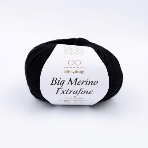 Пряжа Инфинити Биг Мерино Экстрафайн (Infinity Big Merino Extrafine) 1099 чёрный
