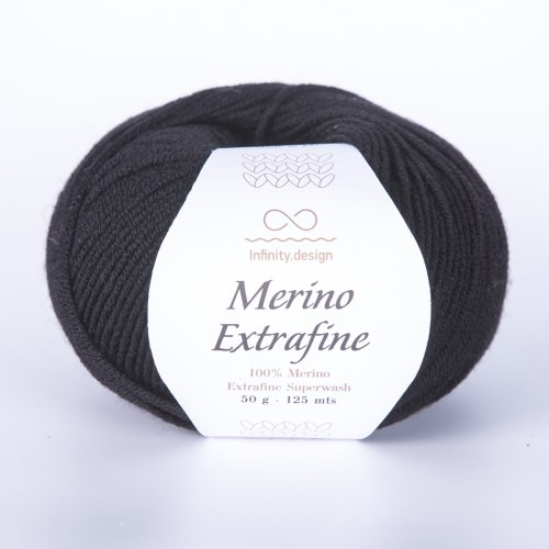 Пряжа Инфинити Мерино Экстрафайн (Infinity Merino Extrafine) 1099 чёрный