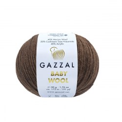 Пряжа Газзал Бейби Вул (Gazzal Baby Wool) 807 коричневый