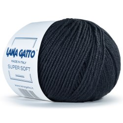 Пряжа Лана Гатто Супер Софт (Lana Gatto Super Soft) 14351 черно-синий