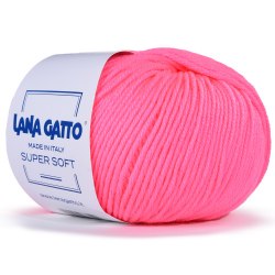 Пряжа Лана Гатто Супер Софт (Lana Gatto Super Soft) A0900 розовый неон