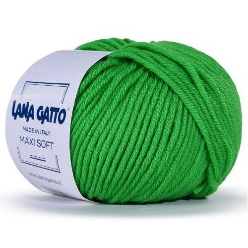 Пряжа Лана Гатто Макси Софт (Lana Gatto Maxi Soft) 14508 яркая зелень