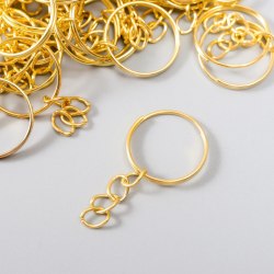 Основа для брелока кольцо металл с цепочкой золото 1,8х1,8 см арт. 4438106