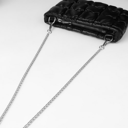 Цепочка для сумки, с карабинами, железная, 6 × 8 мм, 120 см, цвет серебряный арт. 7343990