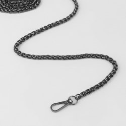 Цепочка для сумки, с карабинами, железная, 7 × 7 мм, 120 см, цвет чёрный никель арт. 7598520