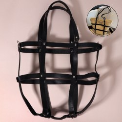 Портупея для сумки из искусственной кожи, 43 × 35 × 15 см, цвет чёрный/серебряный арт. 9898274