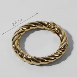 Кольцо-карабин, плетёное, d = 20/28, толщина - 4 мм, цвет золотой арт. 9907669