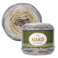 Пряжа Нако Перу Колор (Nako Peru Color) 32186 серый/молочный/беж