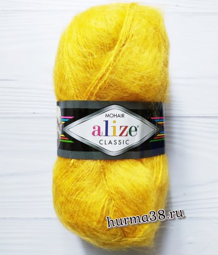 Пряжа Ализе Мохер Классик Нью (Alize Mohair Classic New) 02 шафран
