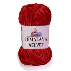 Пряжа Гималая Вельвет (Himalaya Velvet) 90052 красный