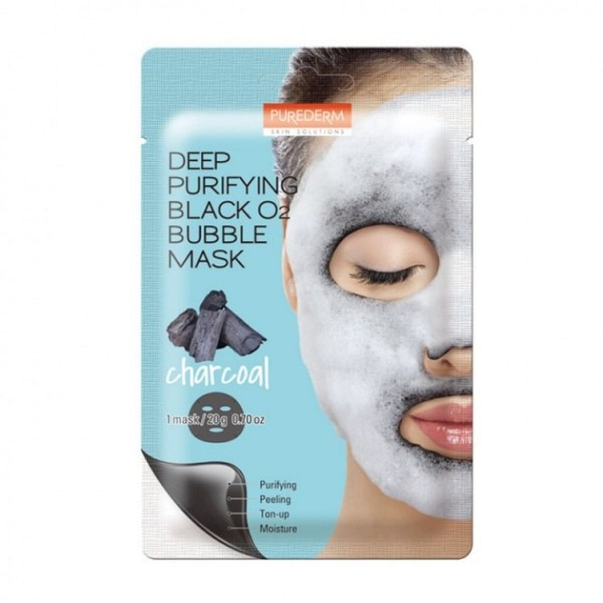 Купить Маска для лица (кислородная) PUREDERM Deep Purifying Black O2 Bubble  Mask, 20гр. - Древесный уголь — интернет-магазин Оптово-розничный магазин  