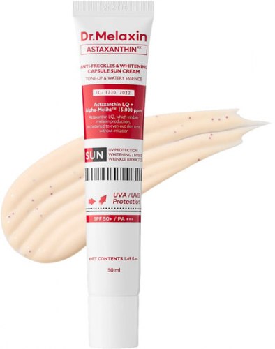 Крем для лица солнцезащитный капсульный с астаксантином Dr.Melaxin Astaxanthin Anti-Freckles & Whitening Capsule Sun Cream