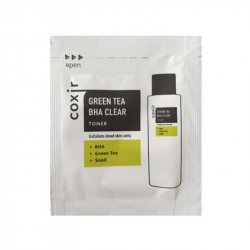 Тонер отшелушивающий с зеленым чаем и BHA-кислотами COXIR Greentea BHA Clear Toner sample 2мл 1шт