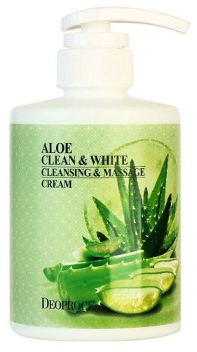 Очищающий массажный крем с алое DEOPROCE Clean & White Cleansing & Massage Cream aloe 430g