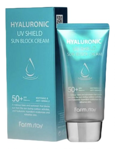 Солнцезащитный крем для лица FARM STAY Hyaluronic UV Shield Sun Block Cream SPF50+ PA+++ 70г