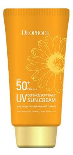 Солнцезащитный крем для лица DEOPROCE UV Defence Soft Daily Sun Cream SPF50+ PA++++ 70г