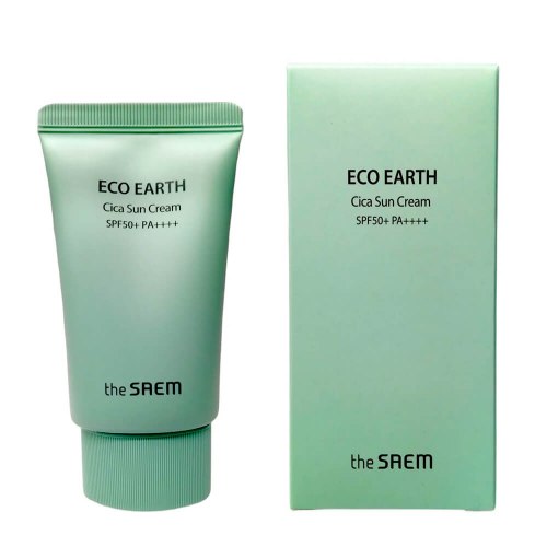 Солнцезащитный крем для чувствительной кожи THE SAEM Eco Earth Cica Sun Cream Spf 50+Pa++++