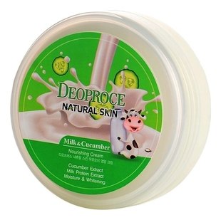 Крем для лица и тела с экстрактом молока и огурца DEOPROCE Natural Skin Nourishing Cream Milk Cucumber 100г