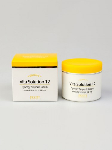 Крем для лица осветляющий JIGOTT Е Vita Solution 12 Synergy Ampoule Cream, 100 мл