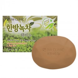 Мыло туалетное кусковое с зеленым чаем 3W Clinic Herbal Green Tea Beauty Soap 120 гр
