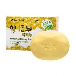 Мыло туалетное кусковое с экстрактом мёда, 120 гр 3W Clinic Honey Gold Beauty Soap 120 гр
