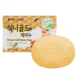 Мыло туалетное кусковое с экстрактом мёда, 120 гр 3W Clinic Honey Gold Beauty Soap 120 гр