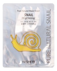 Маска тканевая Сияние с экстрактом улиточного муцина THE SAEM Pure Natural Mask Sheet Snail Brightening 20мл