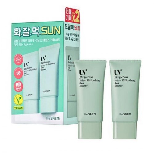 Успокаивающая солнцезащитная эссенция THE SAEM UV Perfection Waterfit Soothing Sun Essence SET 50 ml * 2 ea