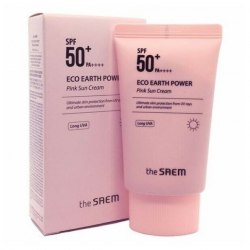 Солнцезащитный крем для чувствительной кожи THE SAEM Eco Earth Power Pink Sun SPF 50+++50мл