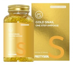 Ампульная сыворотка с муцином улитки и золотом PRETTY SKIN Gold Snail One Step Ampoule 250мл