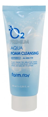 Кислородная пенка для умывания FARM STAY O2 Premium Aqua Foam Cleansing 100мл