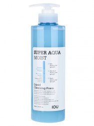 Пенка для лица увлажняющая с дозатором WELCOS IOU Super Aqua Moist Liquid Cleansing Foam 500мл