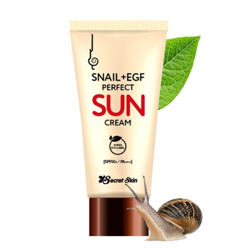 Крем для лица солнцезащитный с экстрактом улитки SECRET SKIN SNAIL+EGF Perfect Sun Cream SPF50+ PA+++ 50 гр