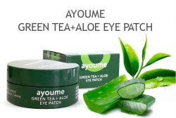 Гидрогелевые патчи зеленый чай и алое - против отечности AYOUME Green Tea + Aloel Eye Patch 60 шт
