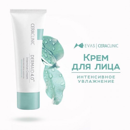 Интенсивно увлажняющий крем для чувствительной кожи. EVAS [CERACLINIC] Dermaid 4.0 Intensive Cream, 120 мл/50мл