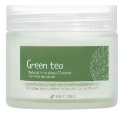 Ночной крем для лица с экстрактом зеленого чая 3W Clinic Green Tea Natural Time Sleep Cream 70г