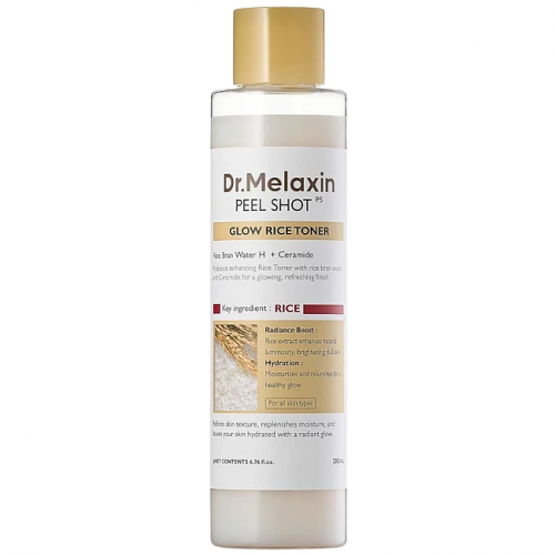 Тонер на основе рисовой воды Dr.Melaxin Peel Shot Glow White Rice Toner