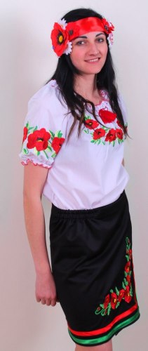 Підліткова вишита блуза Еко-мак (кор. рукав)