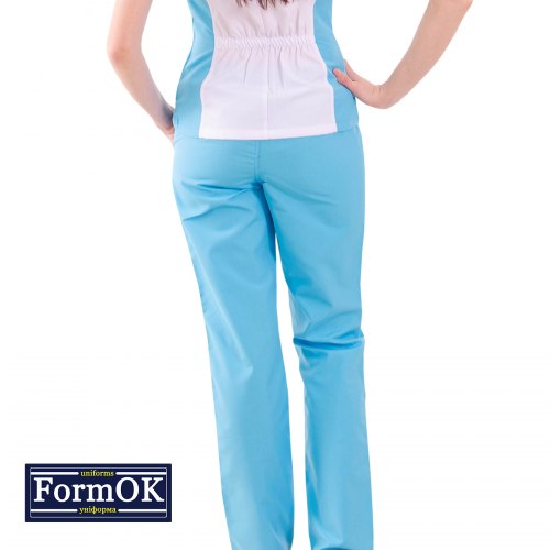 Женский медицинский костюм FormOK Ариша бело-голубой