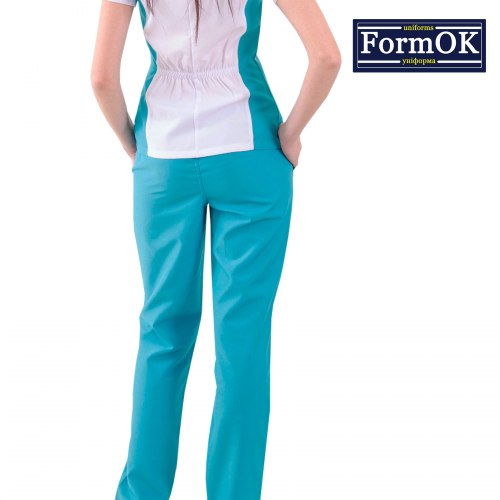 Женский медицинский костюм FormOK Ариша бело-мятный