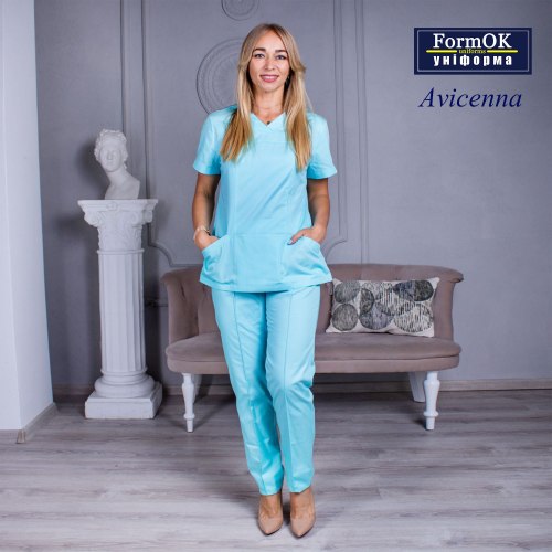 Женский медицинский костюм FormOK Avicenna голубой