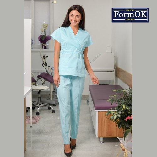 Женский медицинский костюм FormOK Эдельвика голубой