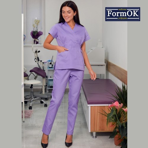 Женский медицинский костюм FormOK Эдельвика голубой