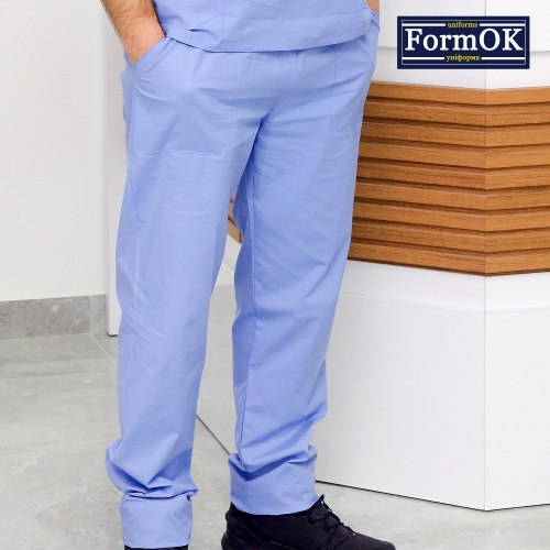 Мужской медицинский костюм FormOK Онуфрий elit серо-голубой