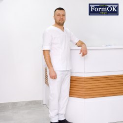 Мужской медицинский костюм FormOK Онуфрий elit белый