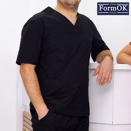 Мужской медицинский костюм FormOK Онуфрий elit черный